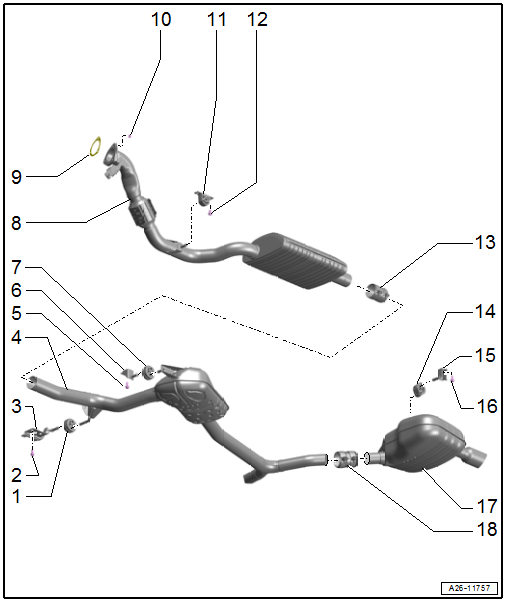 Overview - Muffler, FWD Vehicle