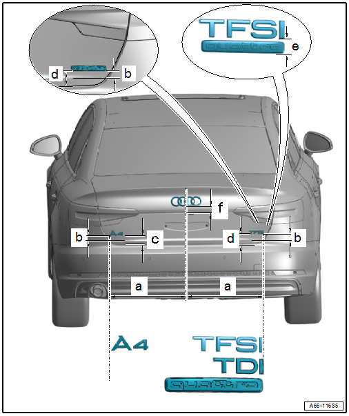 Dimensions - Rear Name Badges and Emblems, Sedan