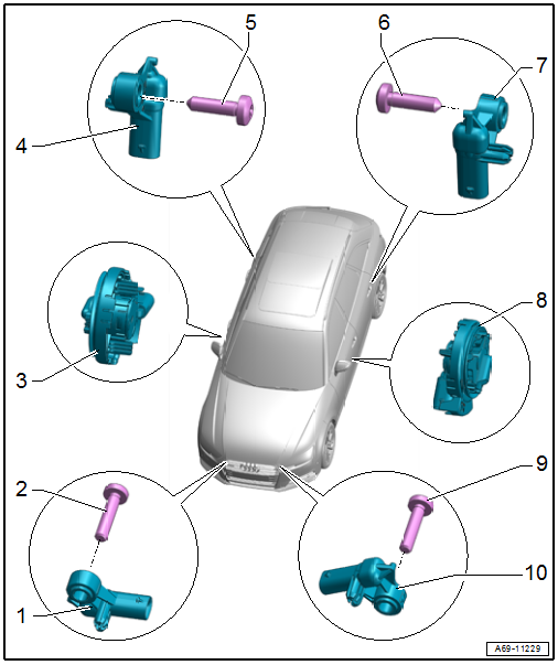 Component Location Overview - Airbag Crash Sensors