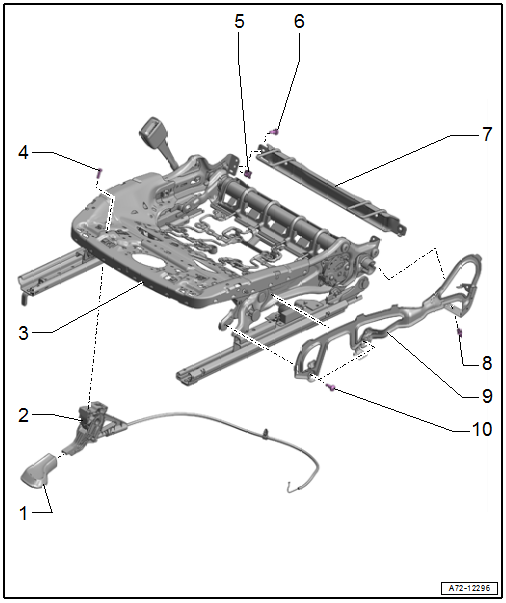 Overview - Seat Pan, Seat without Seat Depth Adjuster