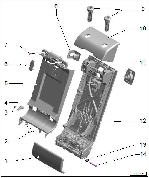 Overview - Rear Seat Backrest, Center Folding Backrest